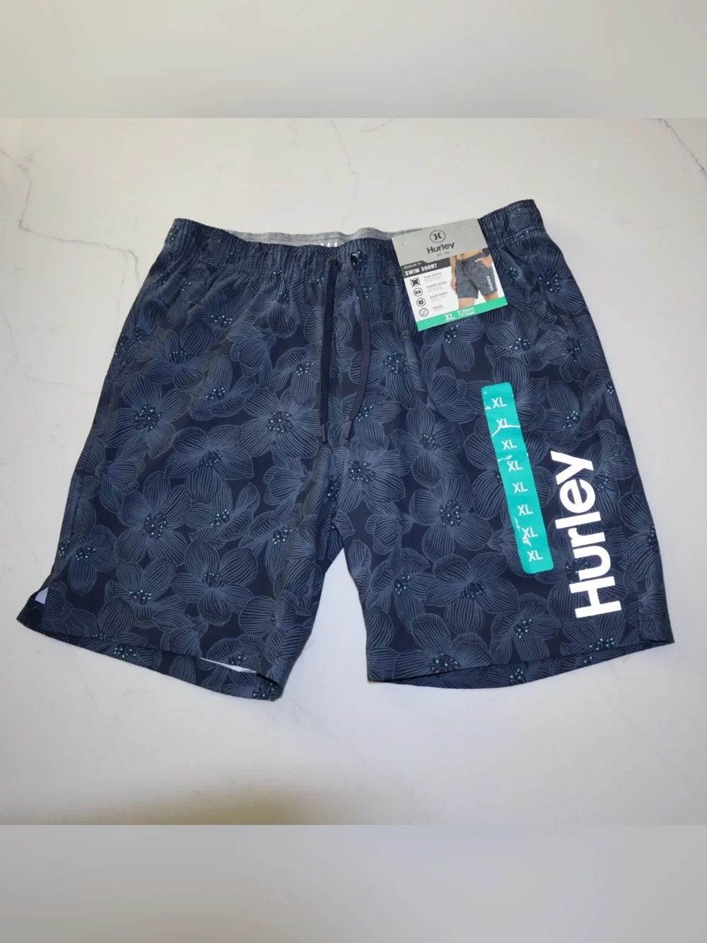 Hurley Men’s Navy Blue Floral Swim Shorts
